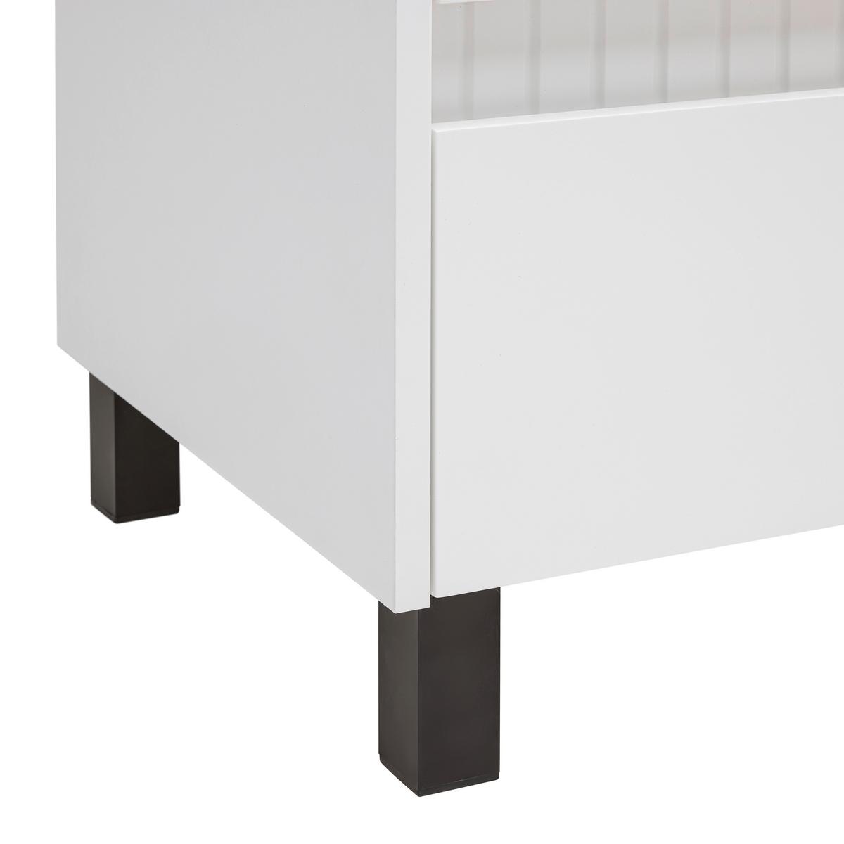 Waschbeckenunterschrank Aida Weiß - Schwarz/Weiß, MODERN, Holzwerkstoff (80/50/45cm) - Mömax