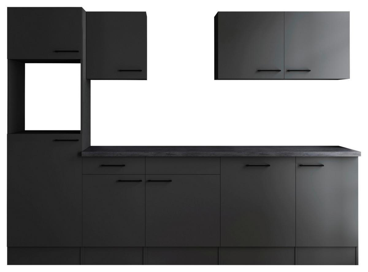 Kuhinjski Blok Brez Aparatov Oliver, 280cm - temno siva/siva, Design, kovina/leseni material (280cm) - Respekta