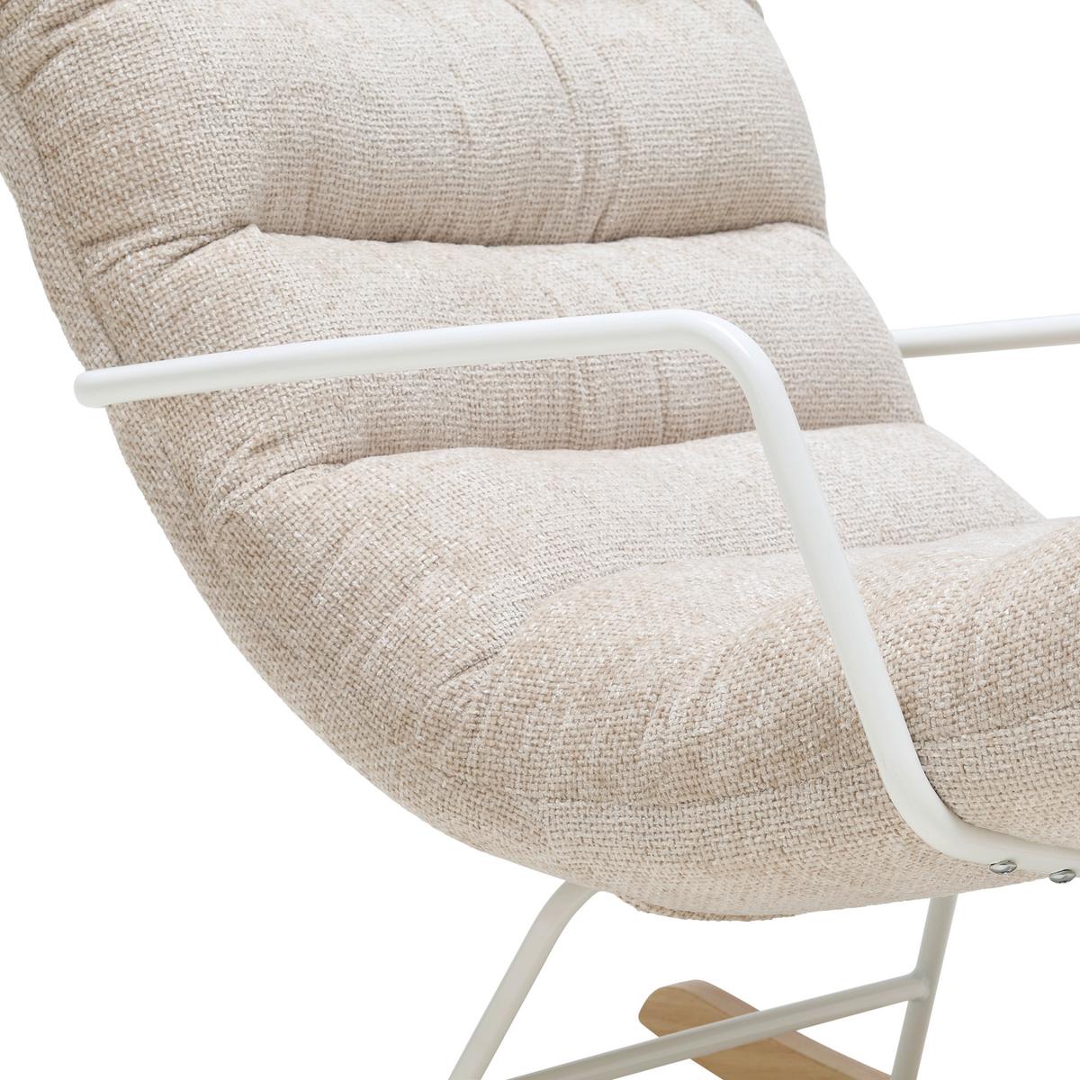 Schaukelstuhl Swingo Creme - Weiss/Creme, Modern, Holz/Textil (72/96/110cm) - Mömax