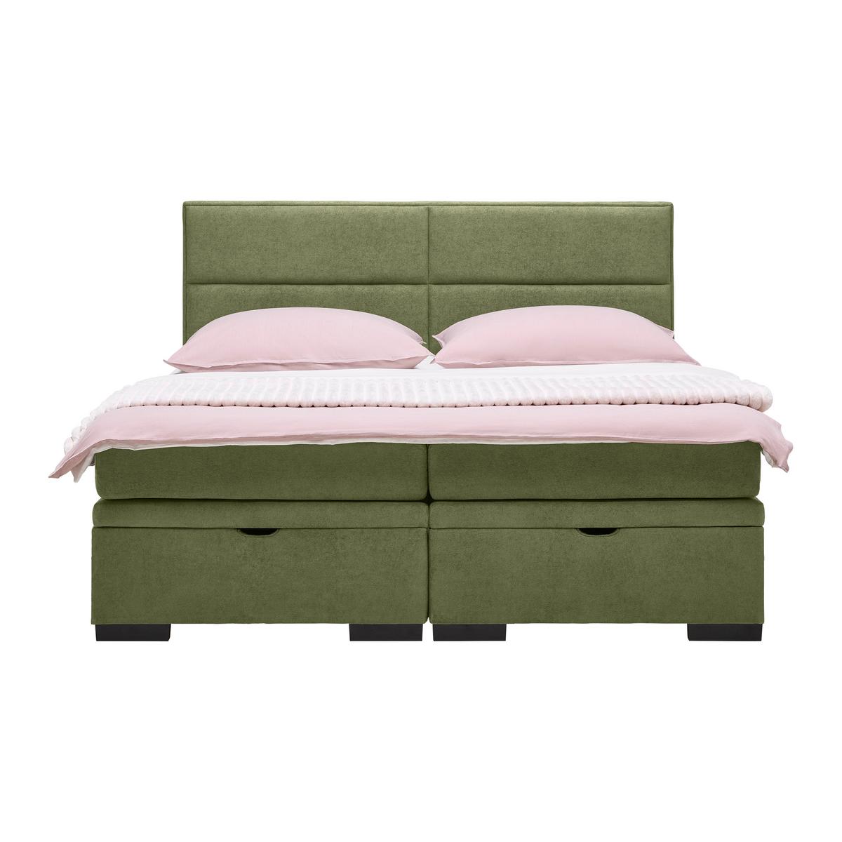 Boxspring Krevet Ethan - zelena/crna, Moderno, tekstil/plastika (160/200cm) - Premium Living