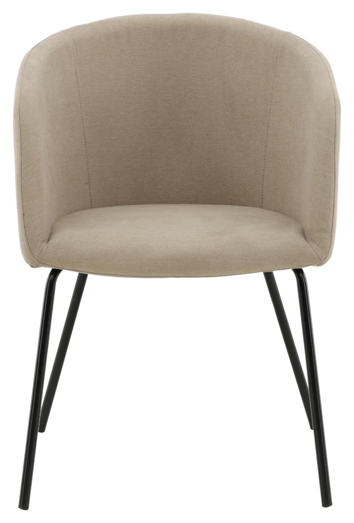 Stuhl Berit ca. 55x78x55 cm Beige - Beige/Schwarz, Design, Holz/Kunststoff (55/78/55cm) - Livetastic