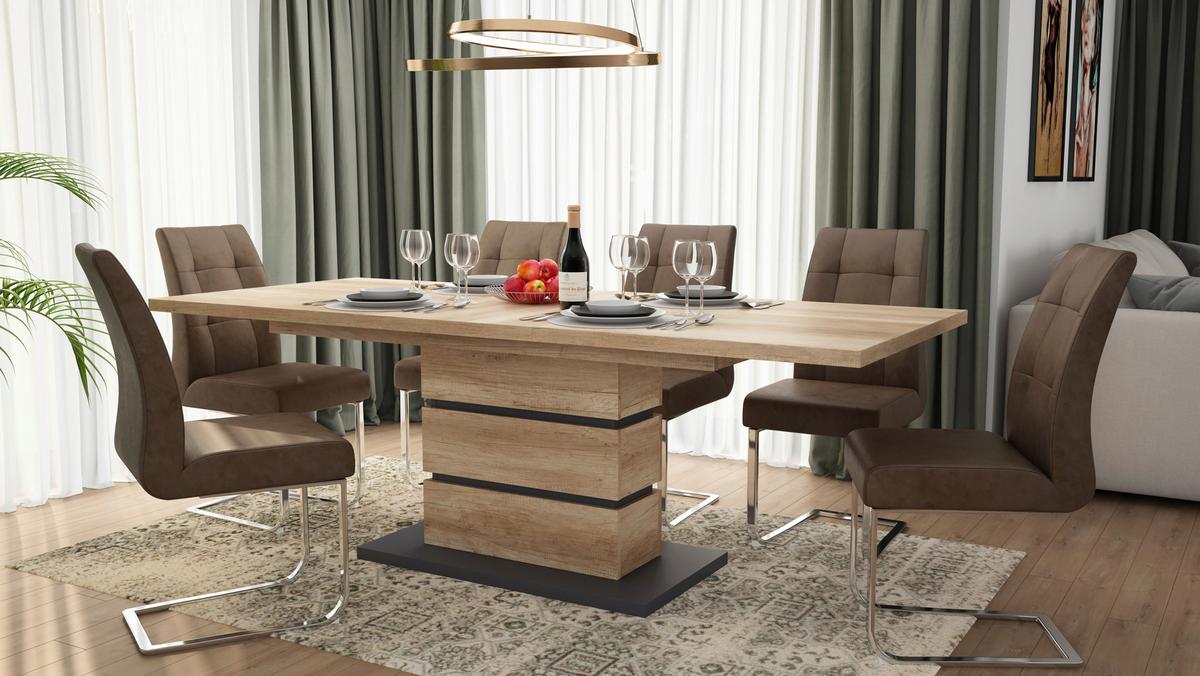 Schwingstuhl-Set MARLEN XXL Braun, Wippfunktion - Silberfarben/Braun, LIFESTYLE, Textil/Metall (47/96/62cm) - MID.YOU