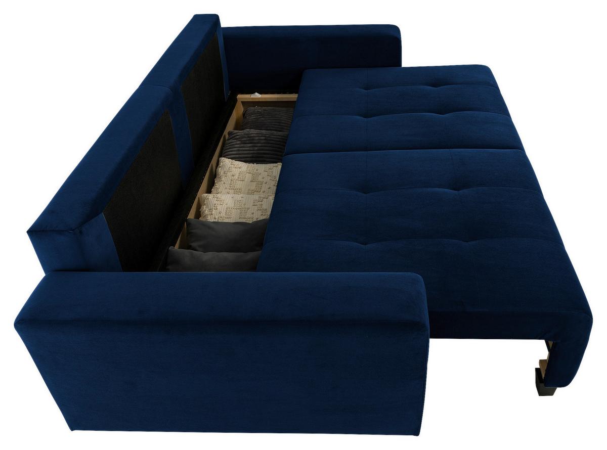 Canapea Bigsofa LILY - albastru, Trend, lemn/metal (240/119cm) - Luca Bessoni