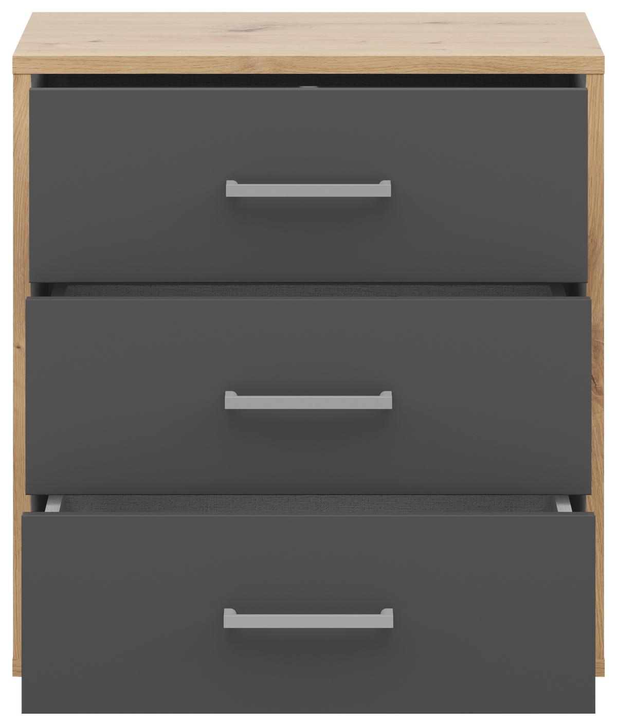 NOPTIERA SMART 3 - stejar Artisan/antracit, Basics, material pe bază de lemn (50/54/35cm) - Modern Living