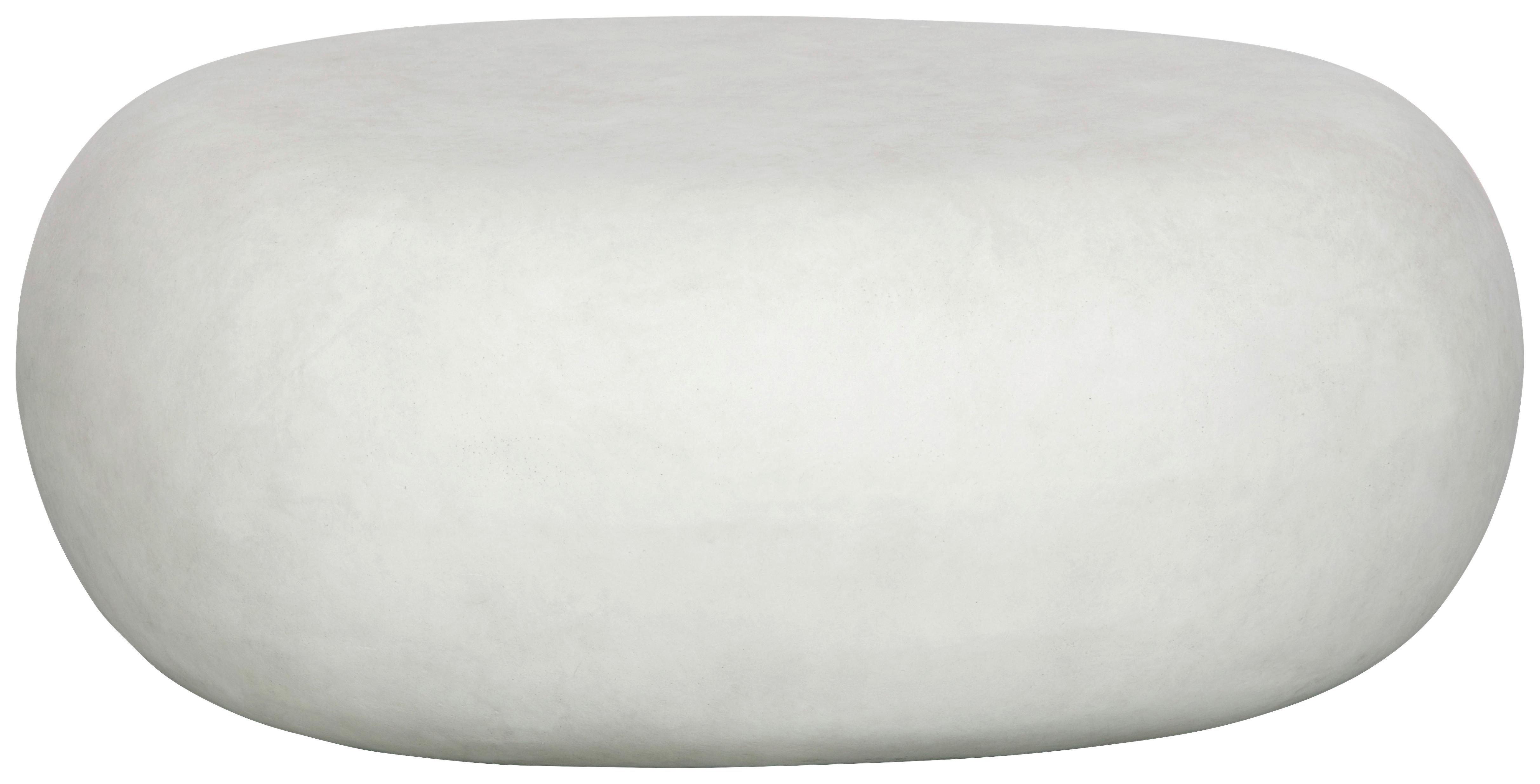 Couchtisch Pebble Weiß B: 65 cm - Weiß, Design, Glas/Keramik (65/49/31cm) - Livetastic