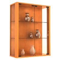 Viseča Vitrina Udina, Barva Bukve - črna/barve bukve, Konvencionalno, umetna masa/steklo (60/80/25cm) - MID.YOU