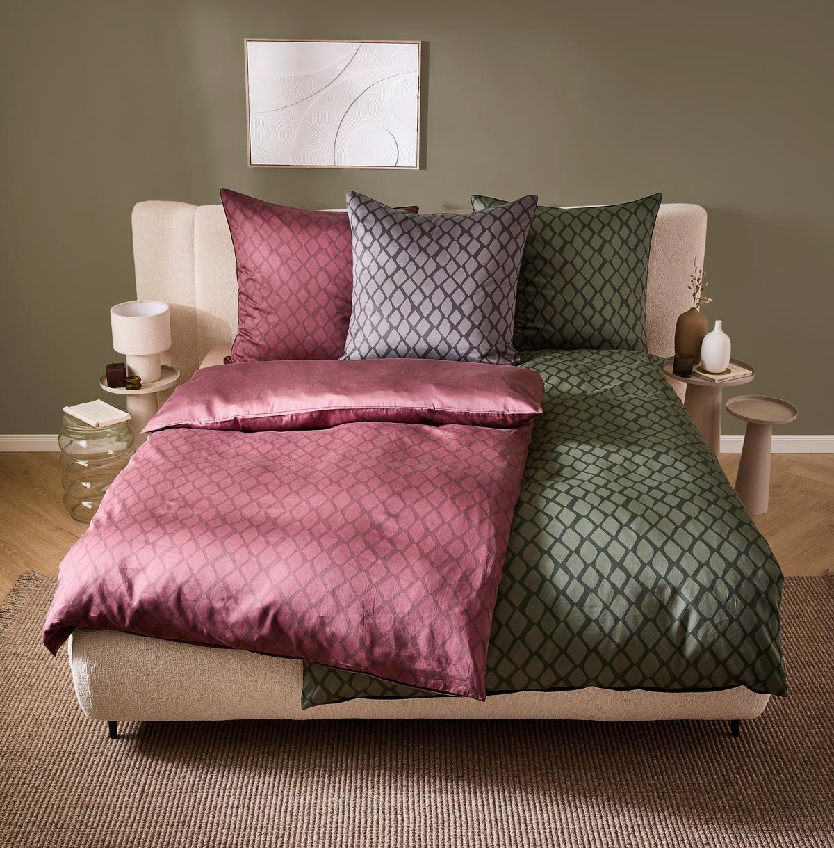 POŚCIEL DWUSTRONNA SNAKO - wiśniowoczerwony, Design, tkanina (155/220cm) - Dieter Knoll