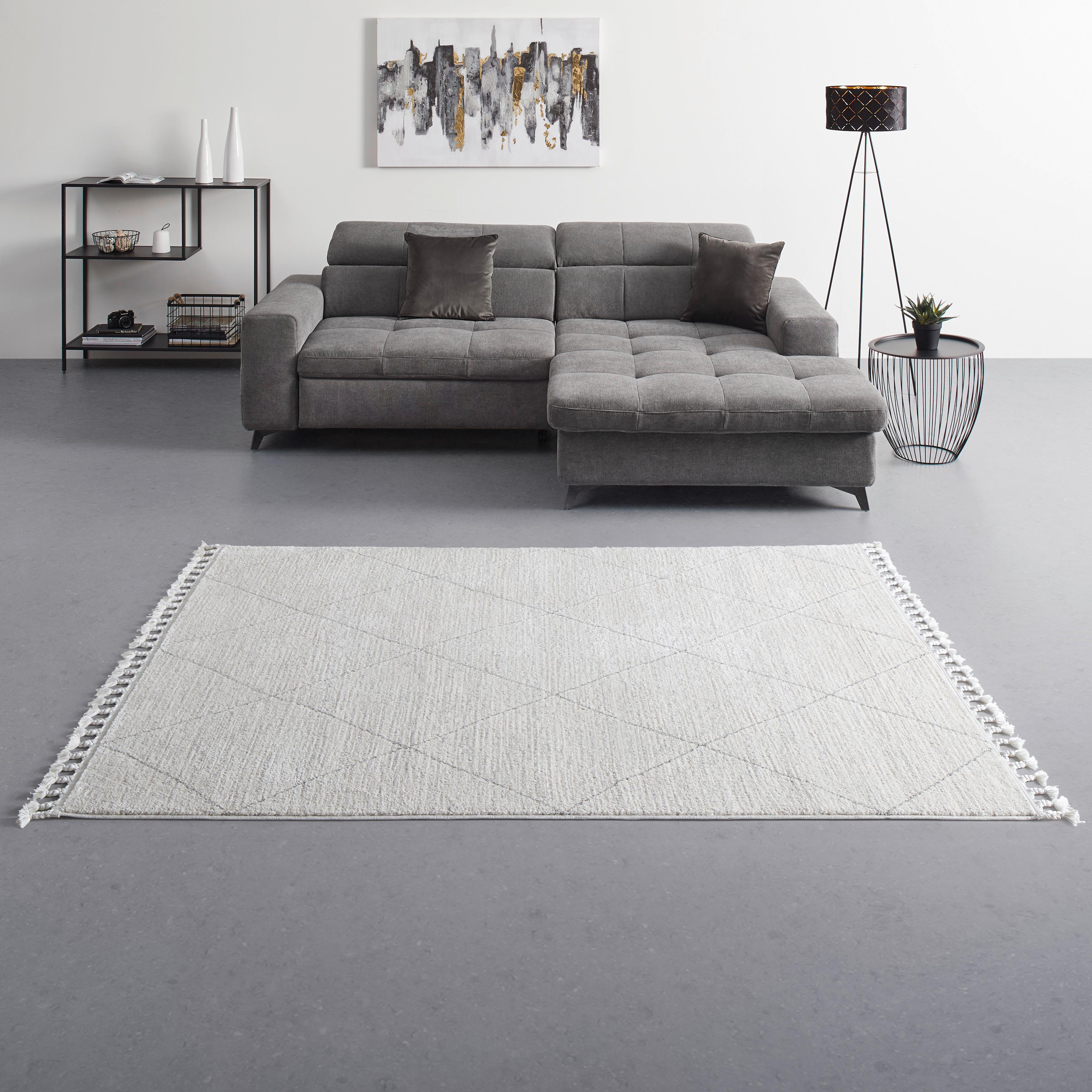 VÄVD MATTA ADJER 1 - ljusgrå/Alabasterfarben, Modern, textil (80/150cm) - Mömax