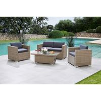 Gartenbank Kunststoff/Textil 2-Sitzer Bellante - Dunkelgrau/Silberfarben, KONVENTIONELL, Kunststoff/Textil (147/71/74cm) - Gardenson