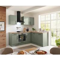 Eckküche Anton m. Geräte ca. 220x172cm Eiche/Schilfgrün - Schilfgrün/Wildeiche, Trend, Holzwerkstoff/Metall (220/172cm) - Respekta