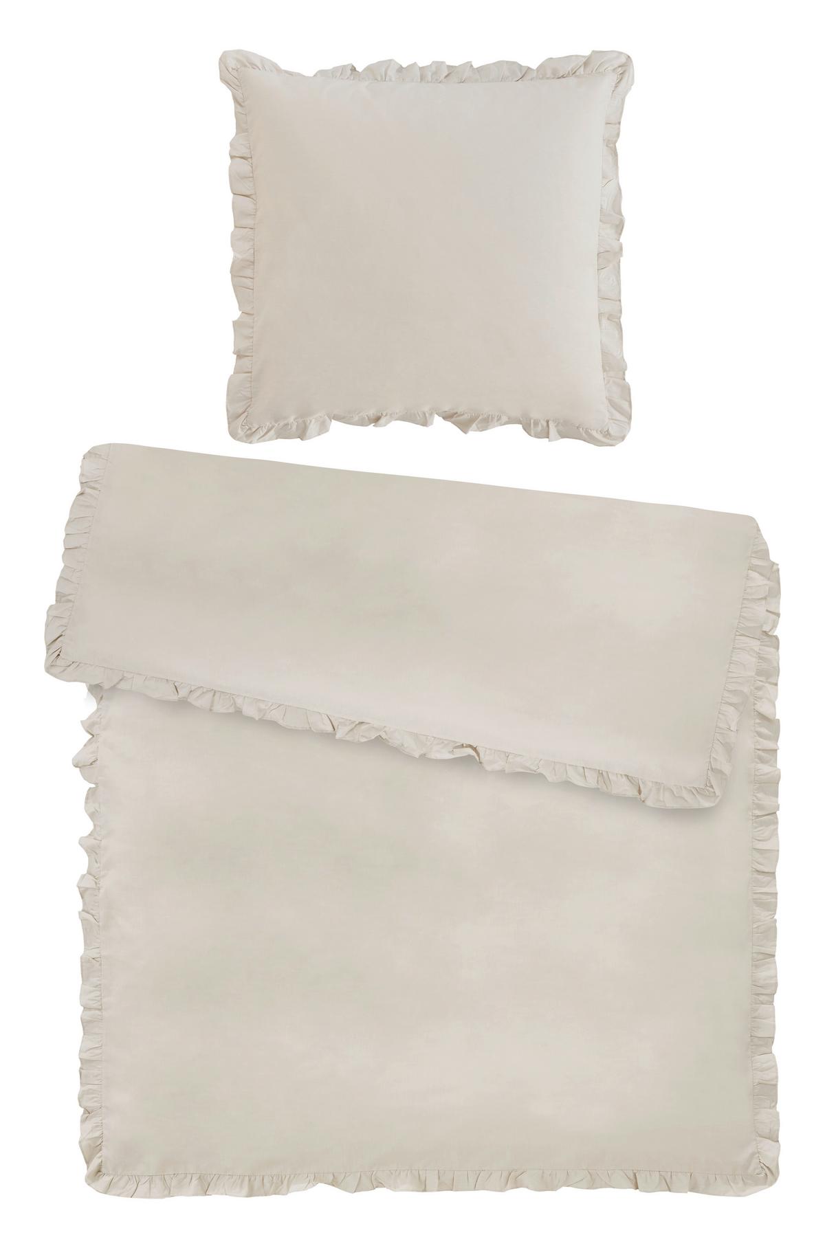 POŚCIEL RÜSCHEN - kolor piaskowy, Romantik / Landhaus, tkanina (135/200cm) - Zandiara