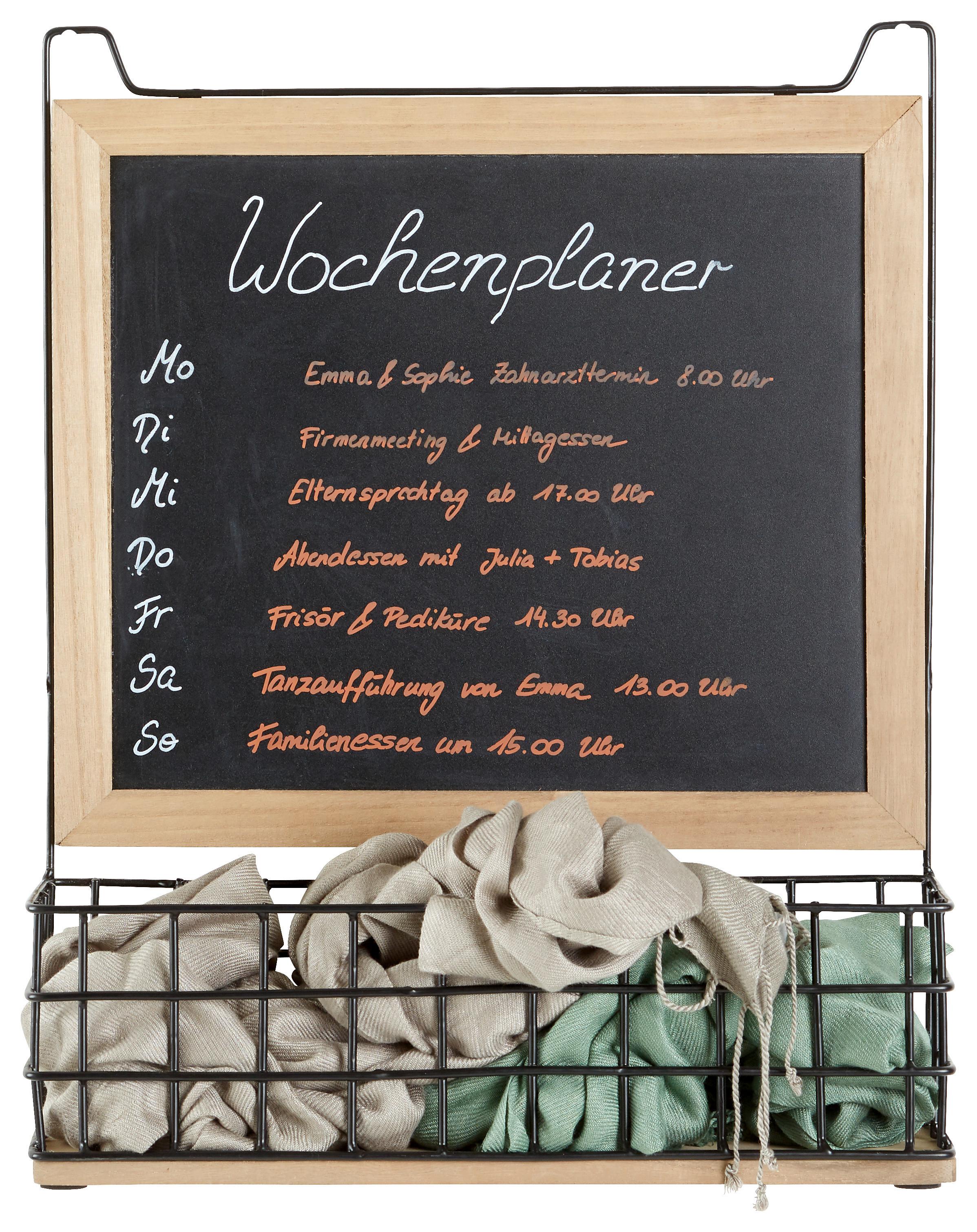 Memoboard in Braun/Schwarz - Schwarz/Naturfarben, LIFESTYLE, Holz/Holzwerkstoff (39,5/48/12,5cm) - Mömax