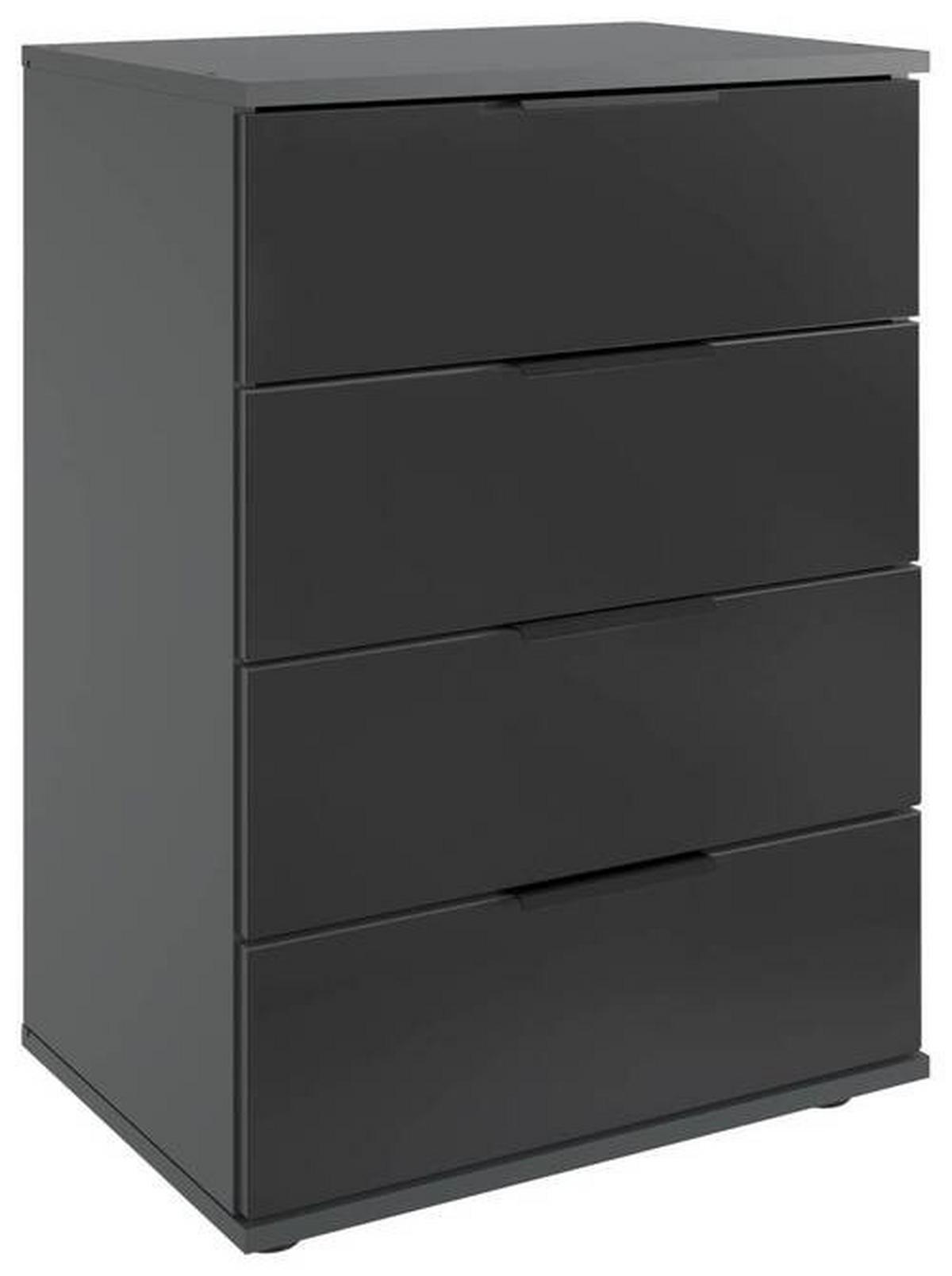 SZAFKA NOCNA SAIGON - czarny/przejrzysty, Modern, materiał drewnopochodny/tworzywo sztuczne (52/74/38cm) - MID.YOU