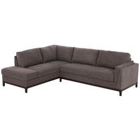 NAROŻNIK BRISTOL - szary/brązowy, Basics, tkanina/drewno (210/278cm) - MID.YOU
