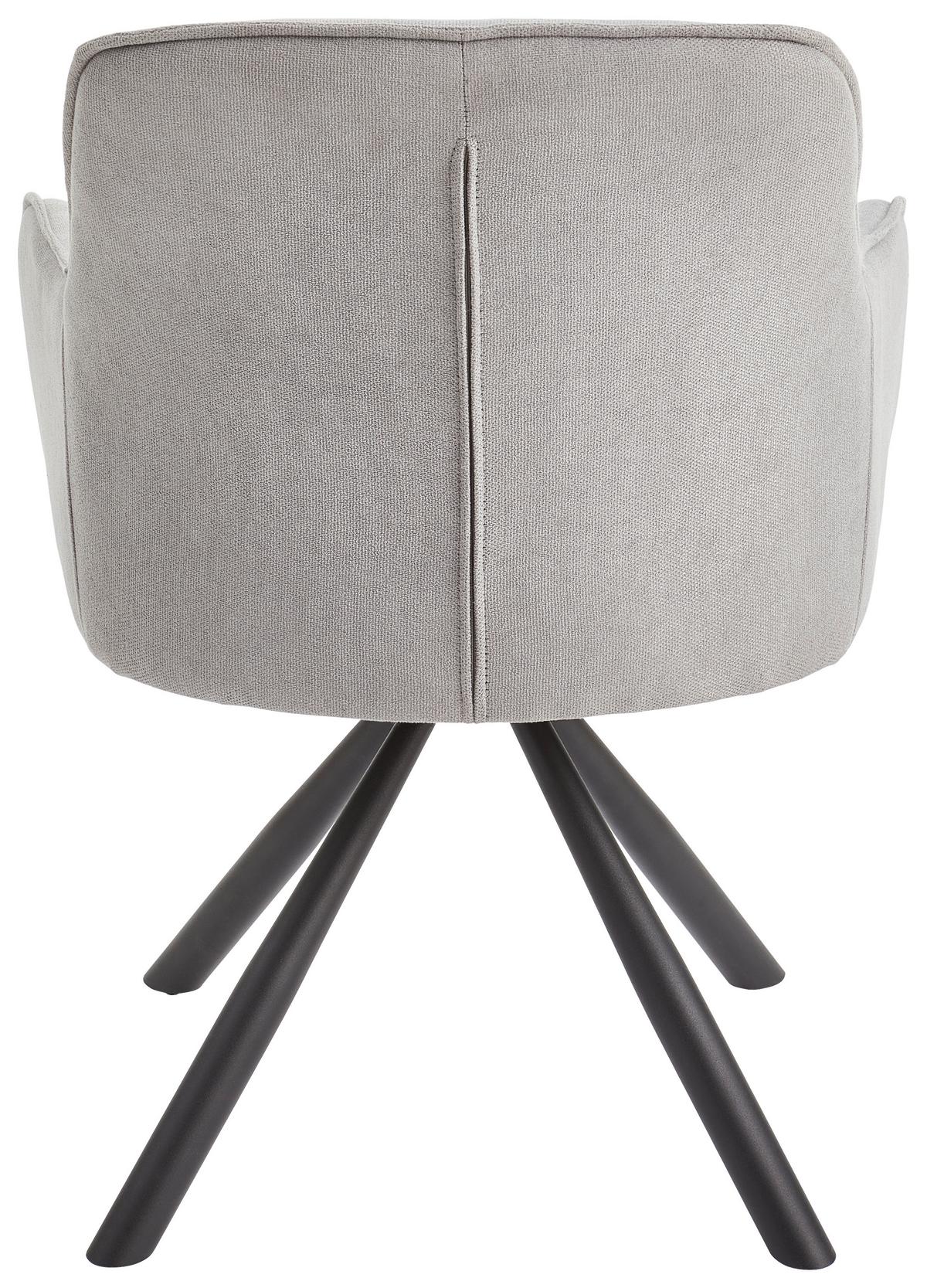 KRZESŁO Z PODŁOKIETNIKAMI ANNA - jasnoszary/czarny, Modern, metal/tkanina (61/85/61cm) - Livetastic