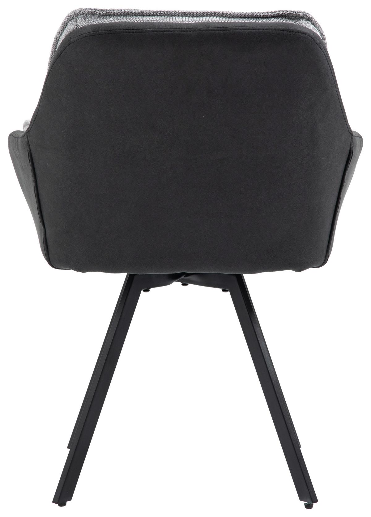 KRZESŁO Z PODŁOKIETNIKAMI LUKAS - antracytowy/czarny, Design, metal/tkanina (61/89/62cm) - Novel