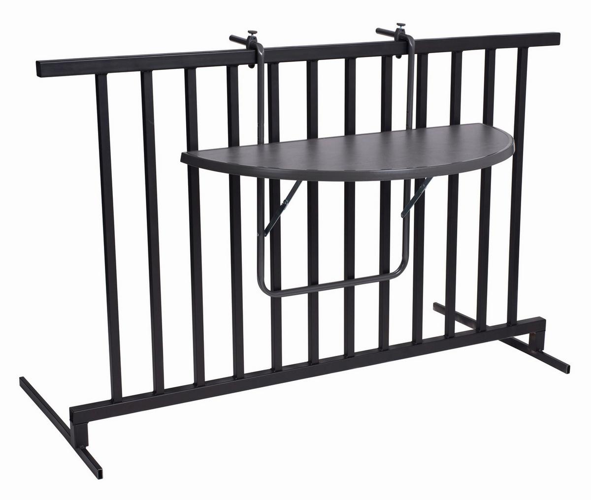 Balkonhängetisch BUTLER in Anthrazit, rund - Anthrazit, Basics, Metall (100/50/8cm) - Gardenson