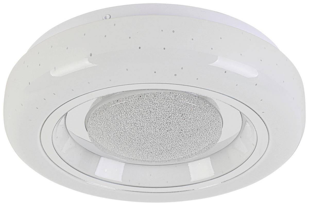 Led-deckenleuchte Ali Weiss/chromfarben Max.12 Watt - Chromfarben/Weiss, Modern, Kunststoff/Metall (26/26/5,5cm) - Mömax