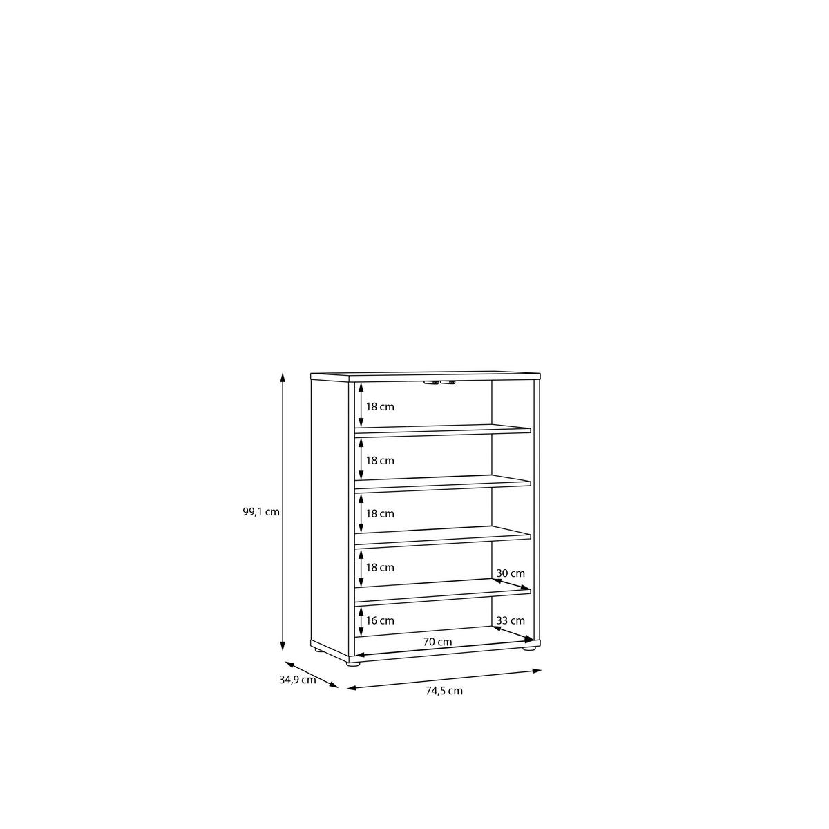 Ormar Za Cipele Alice Springs - siva/taupe, Moderno, drvni materijal/plastika (74,5/99,1/34,9cm) - Modern Living