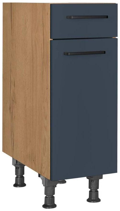 Schubkastenunterschrank Easytouch Blau - Blau/Eichefarben, MODERN, Holzwerkstoff/Metall (30/87/56cm) - Nobilia