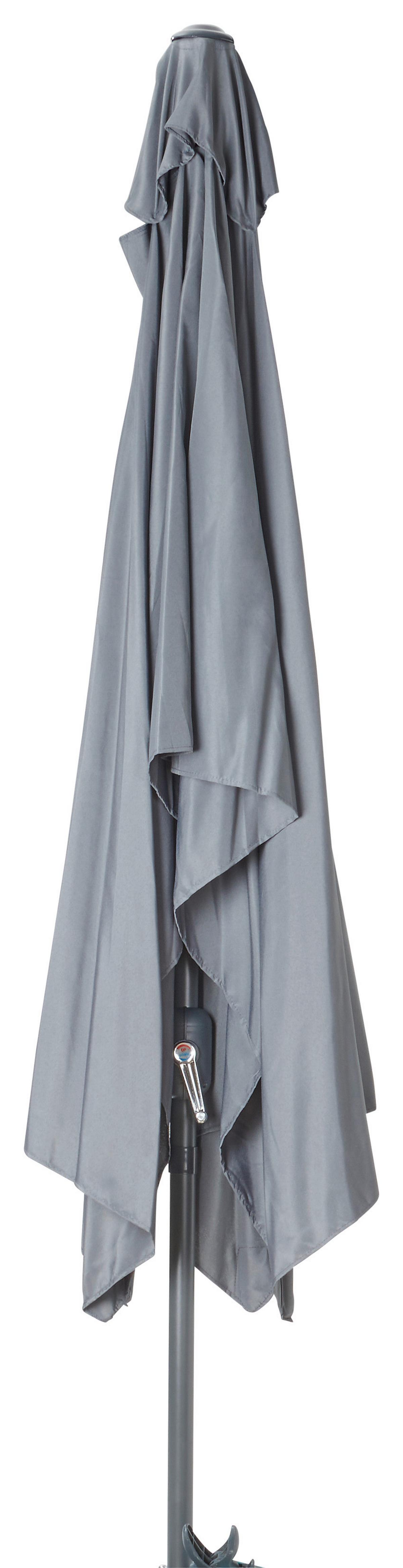 Sonnenschirm Picolo Anthrazit mit Knickgelenk - Anthrazit/Alufarben, Kunststoff/Textil (300/245/200cm) - Based