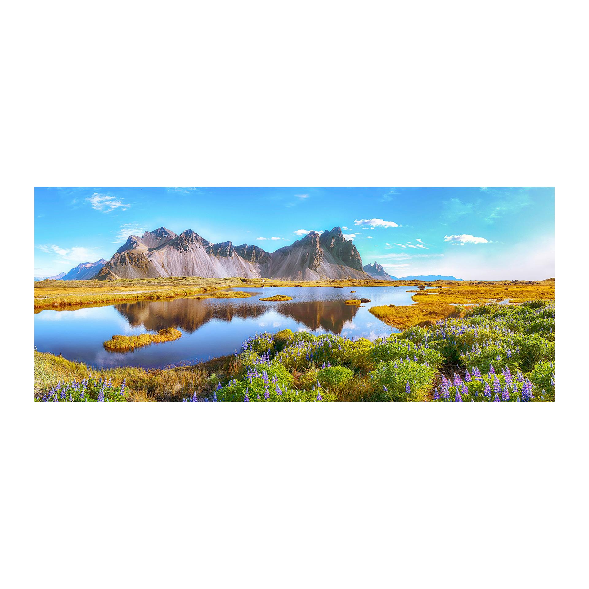 Glasbild Skyland Multicolor ca. 125x50cm - Multicolor, Basics, Glas/Papier (125/50cm)
