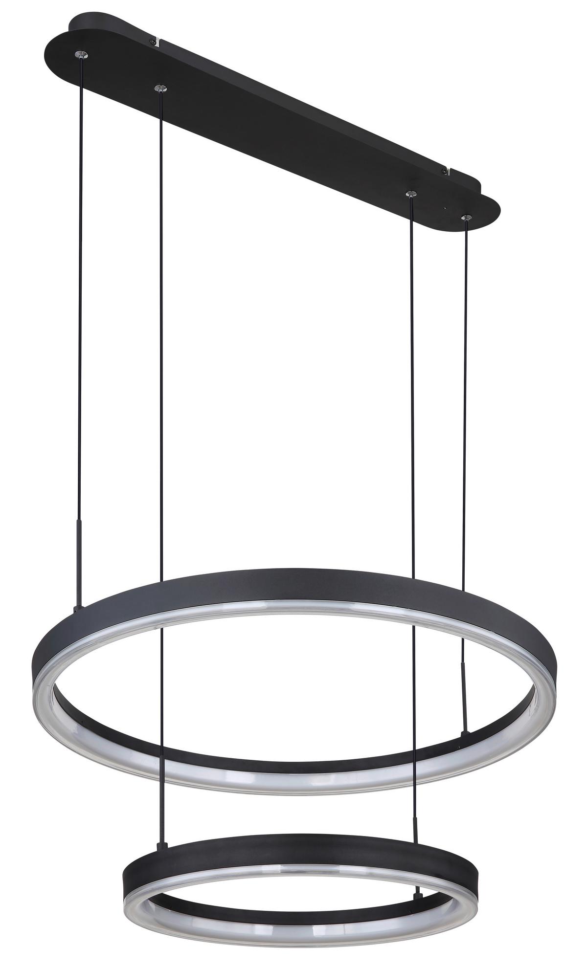 Viseča Led-svetilka Augusto, S Sijalko - zlate barve/črna, Design, kovina/umetna masa (66,5/60/150cm) - Globo
