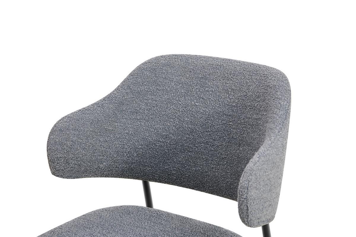 Set Naslanjačev Bouclé, Temno Siva, 2-Delni - temno siva/črna, Moderno, kovina/tekstil (54/83/59cm) - Livetastic