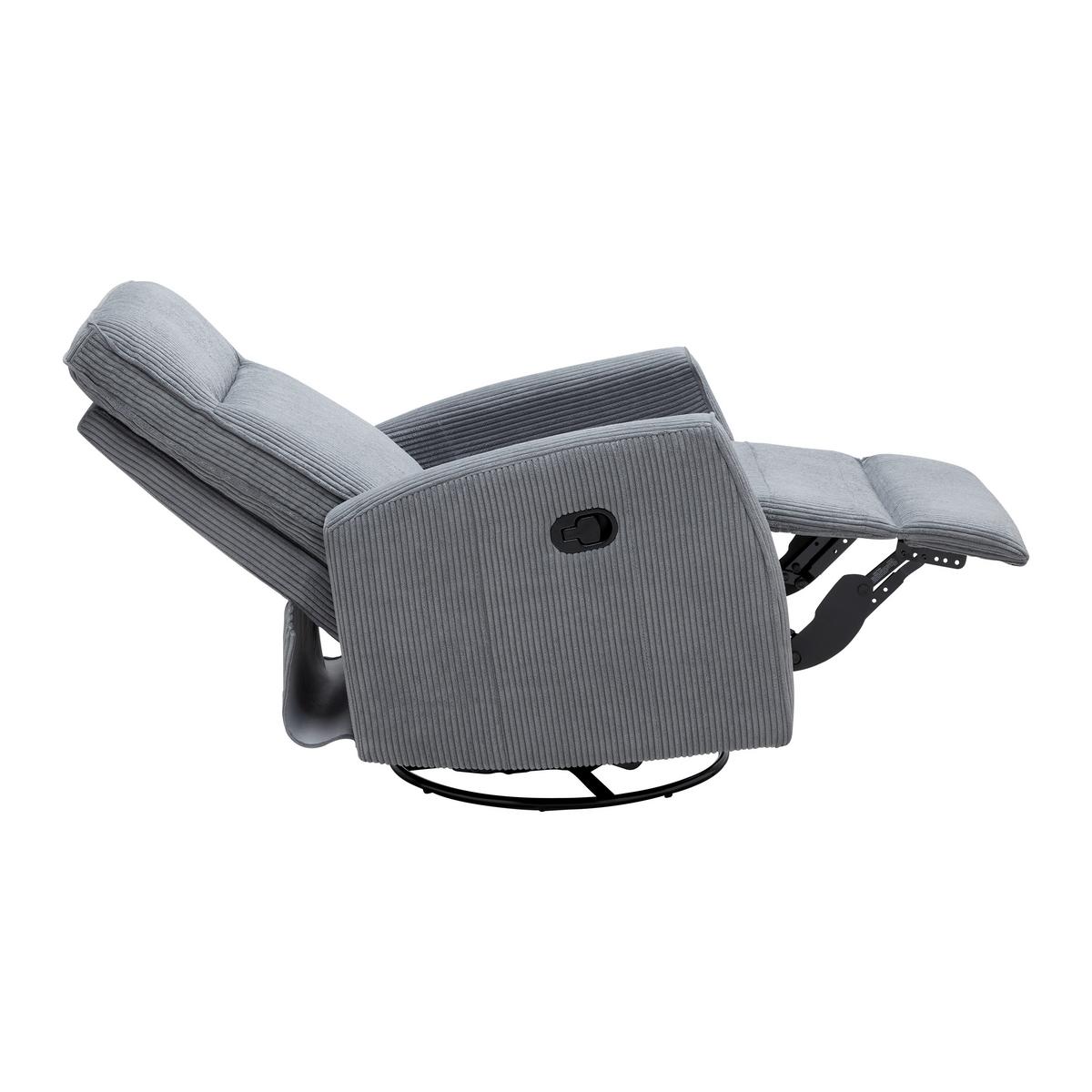 Relaxsessel Melinda Dunkelgrau Cord - Dunkelgrau/Schwarz, KONVENTIONELL, Holz/Kunststoff (76/103/96cm) - Mömax