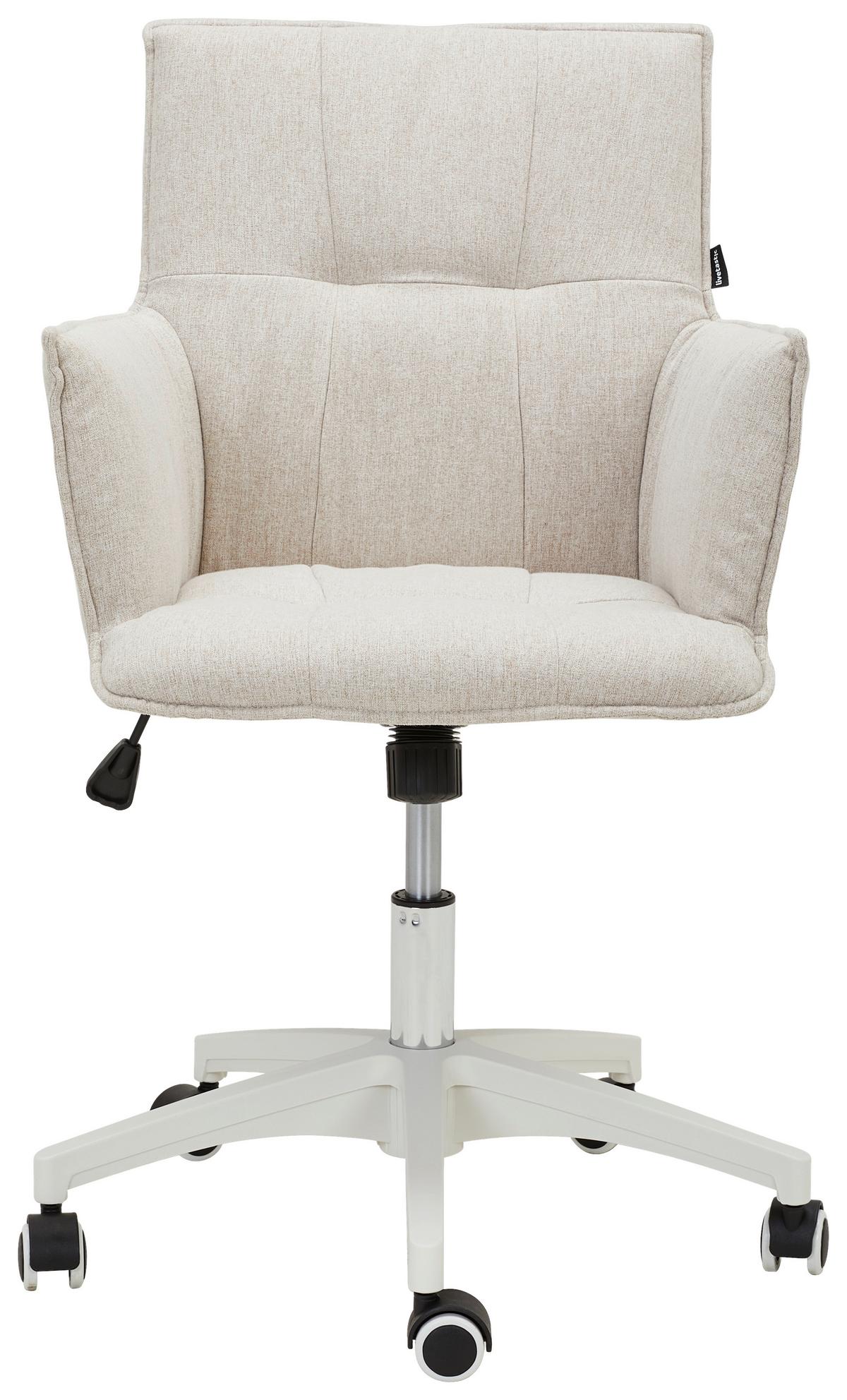 KRZESŁO OBROTOWE EDWIN - beżowy/ciemnoszary, Modern, tworzywo sztuczne/tkanina (60/79-89/63cm) - Livetastic