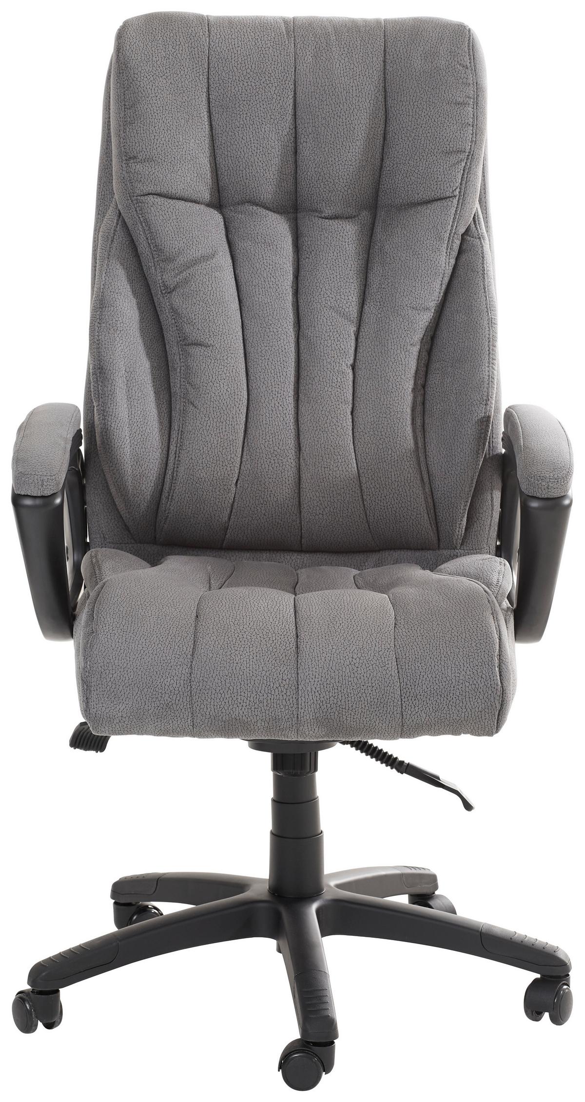 FOTEL SZEFA JOHN XXL - czarny/szary, Konventionell, tworzywo sztuczne/tkanina (68/113-121/68cm)