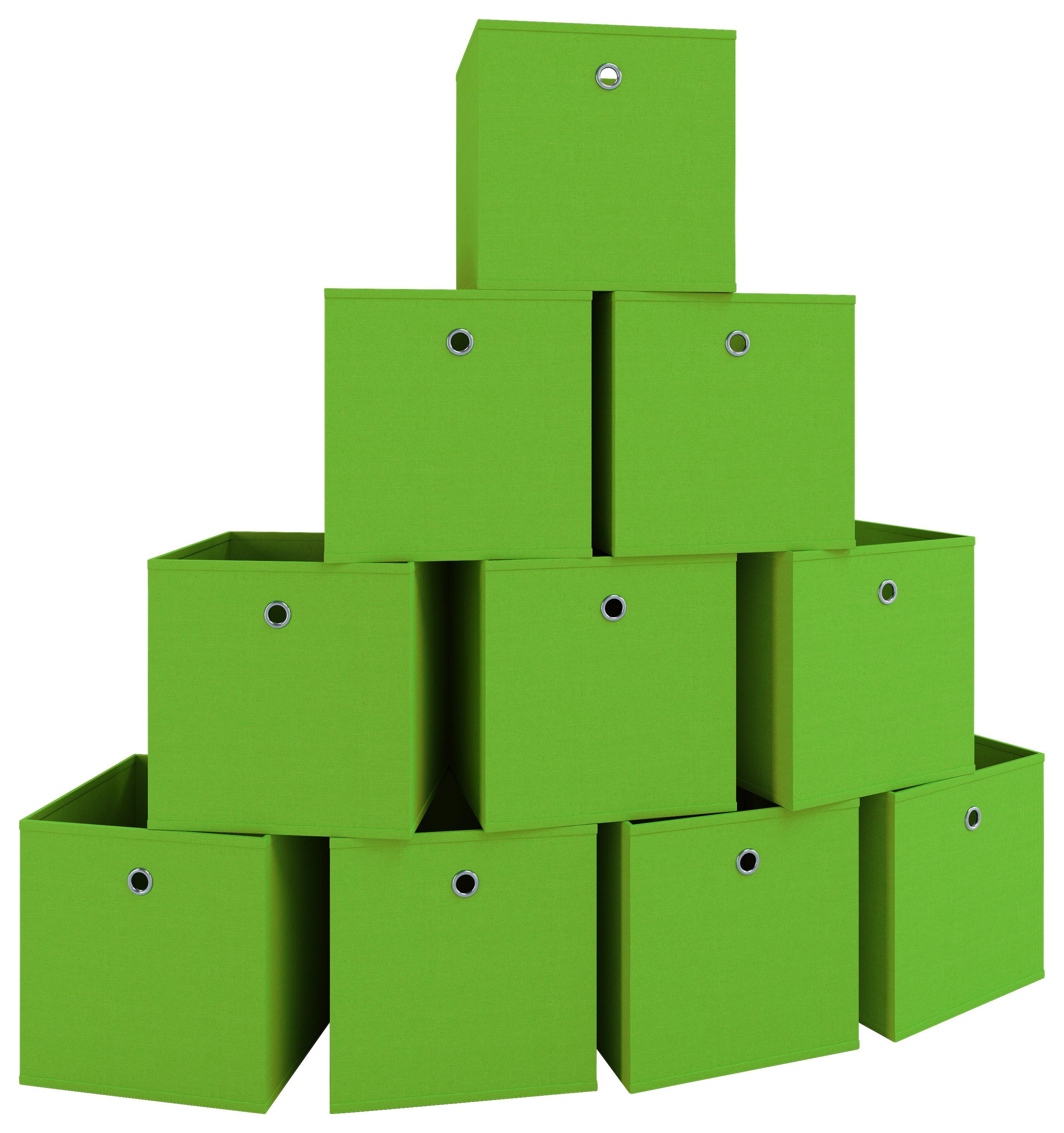 Faltbox Boxas Grün - Grün, MODERN, Textil (27/28/27cm) - MID.YOU