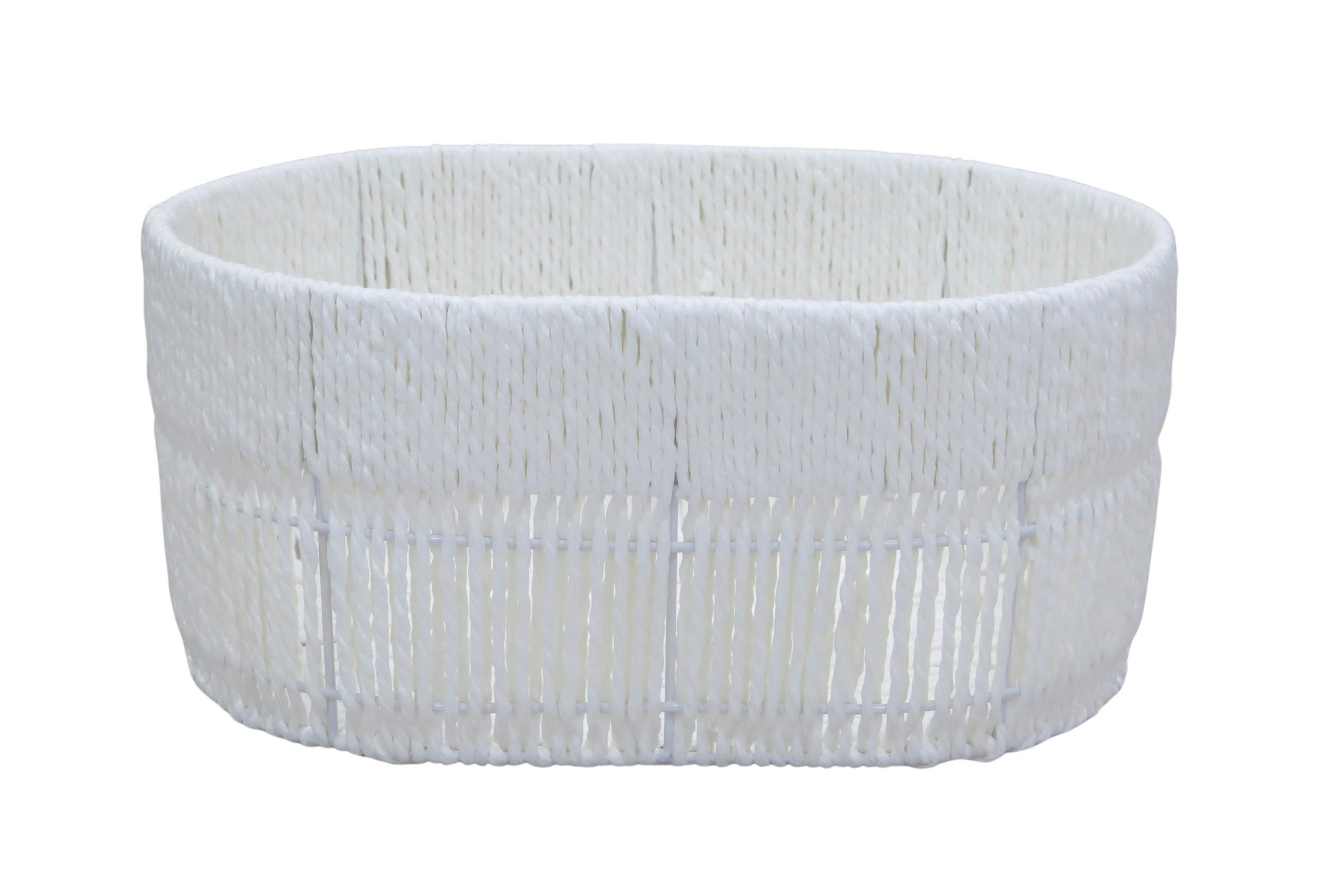 Coș Casei Oval M - alb, Konventionell, hârtie/metal (35/16/24cm) - Mömax