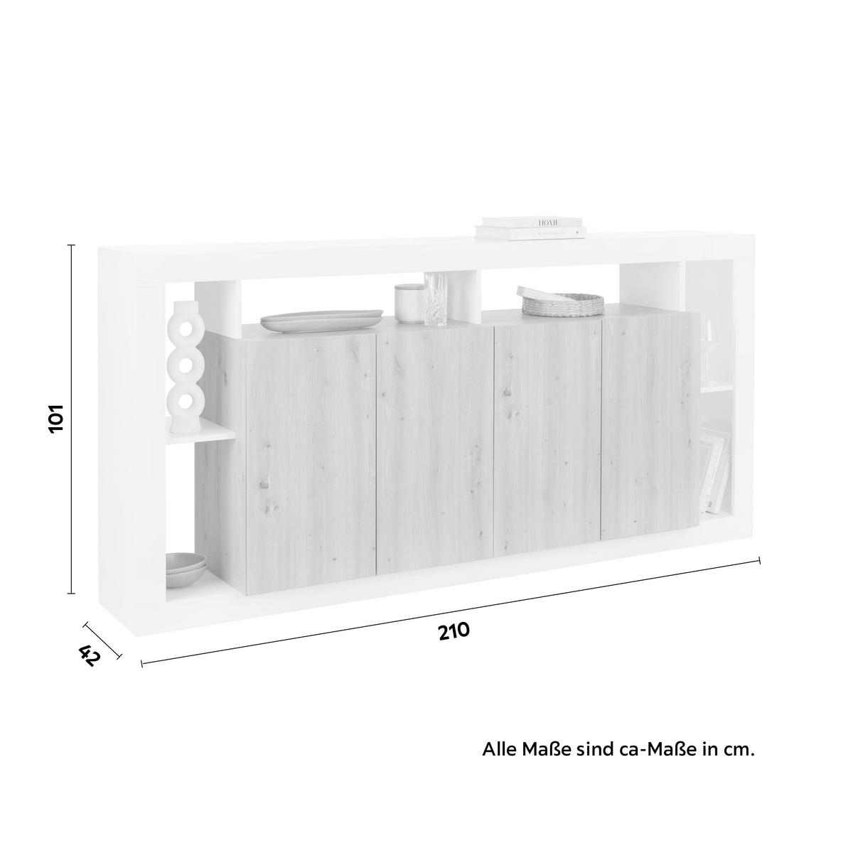 Sideboard Amarito in Weiß kaufen Artisan ➤ mömax online HG/Eiche