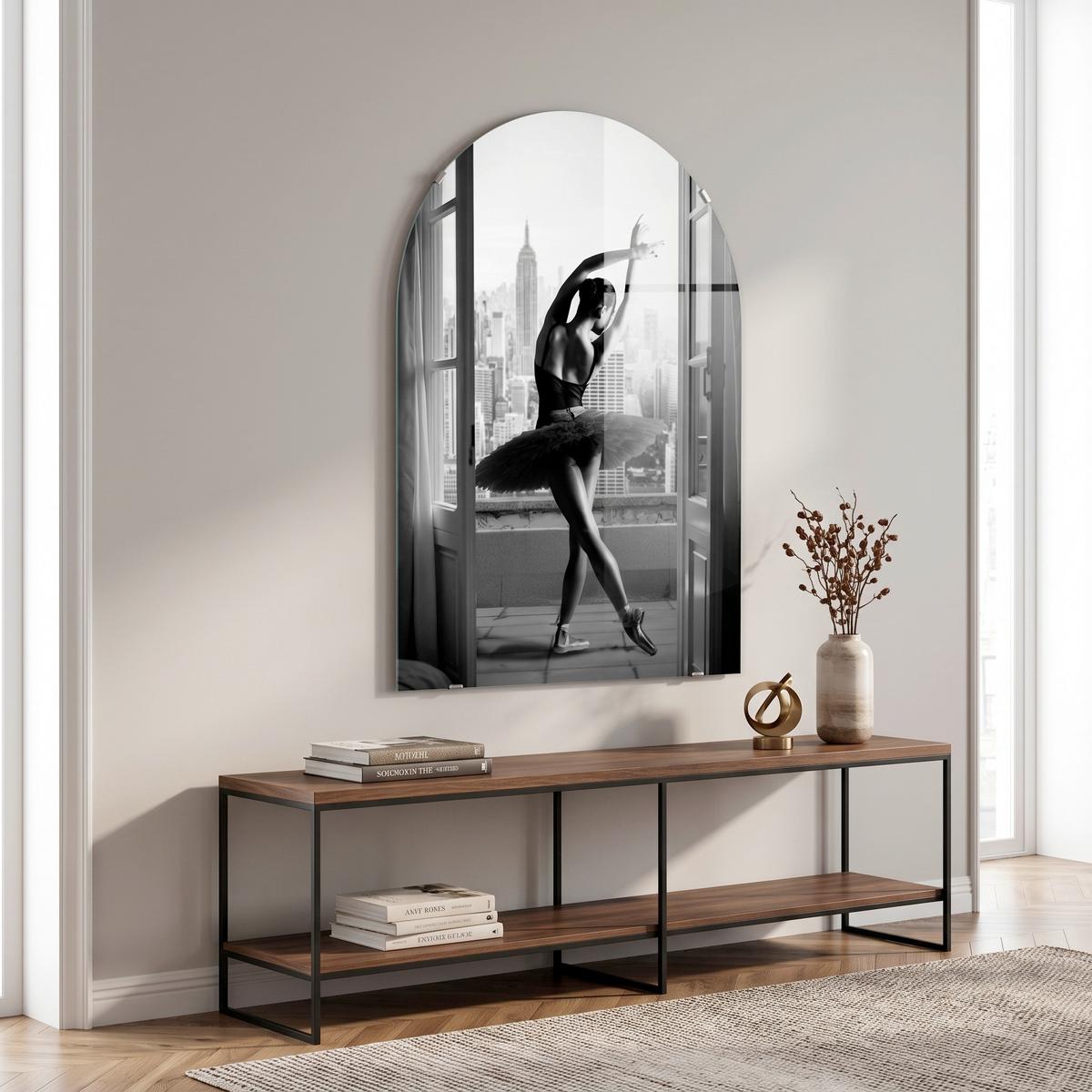 Glasbild Grau/Schwarz/Weiß - Schwarz/Weiß, Basics, Glas/Papier (70/100cm)