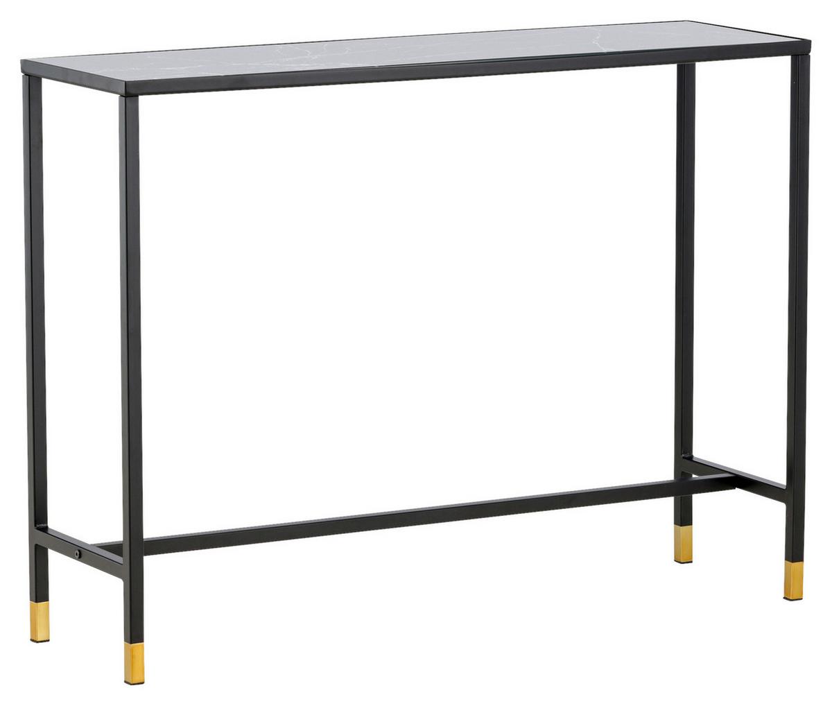 BEISTELLTISCH DIPP - Messingfarben/Schwarz, Design, Glas/Metall (100/30/75cm) - Livetastic