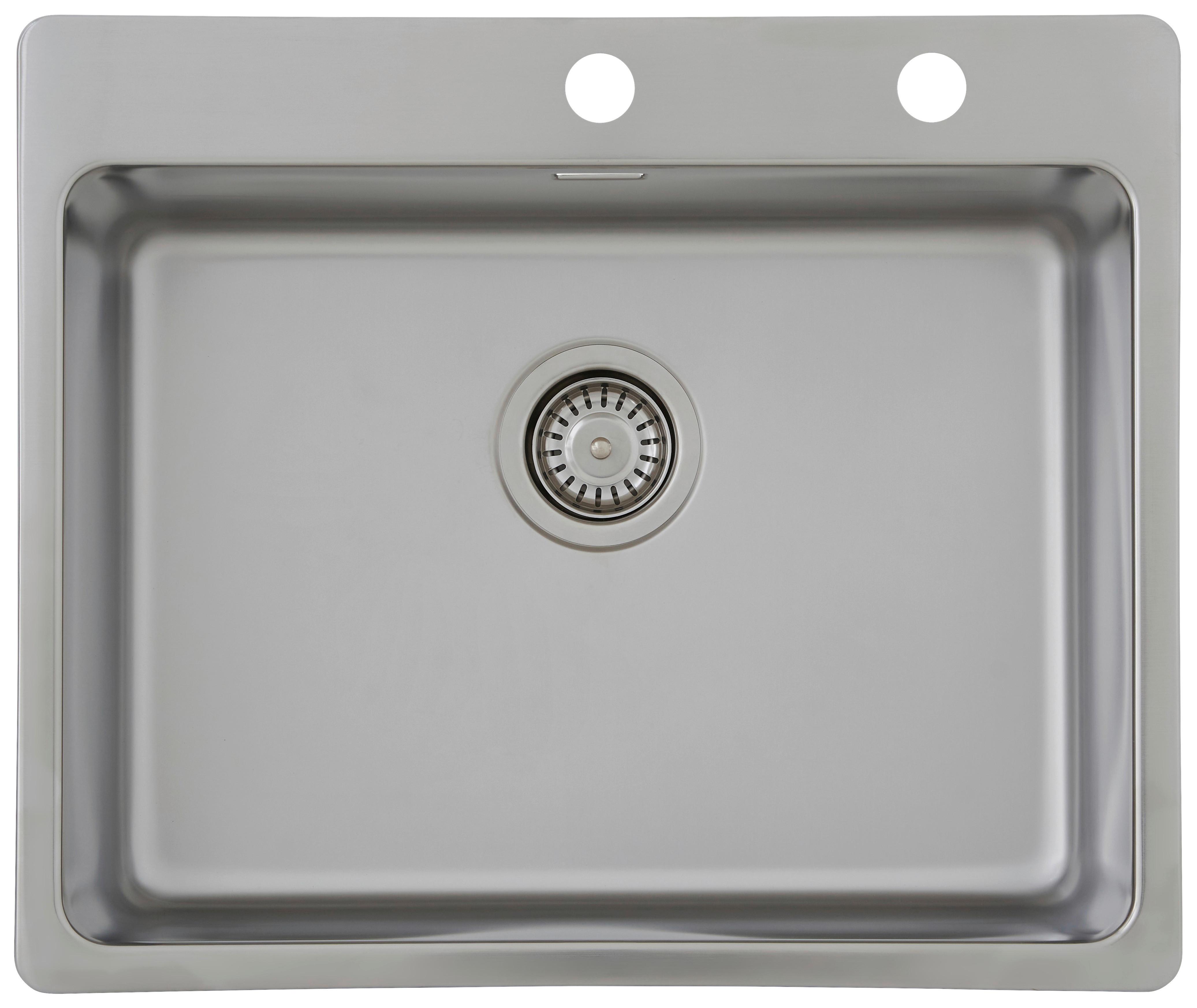 Einzelbecken Chicago ca. 60x23x50 cm Edelstahl - Edelstahlfarben, Trend, Metall (60/22,8/50cm) - Respekta
