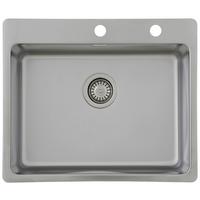Einzelbecken Chicago ca. 60x23x50 cm Edelstahl - Edelstahlfarben, Trend, Metall (60/22,8/50cm) - Respekta