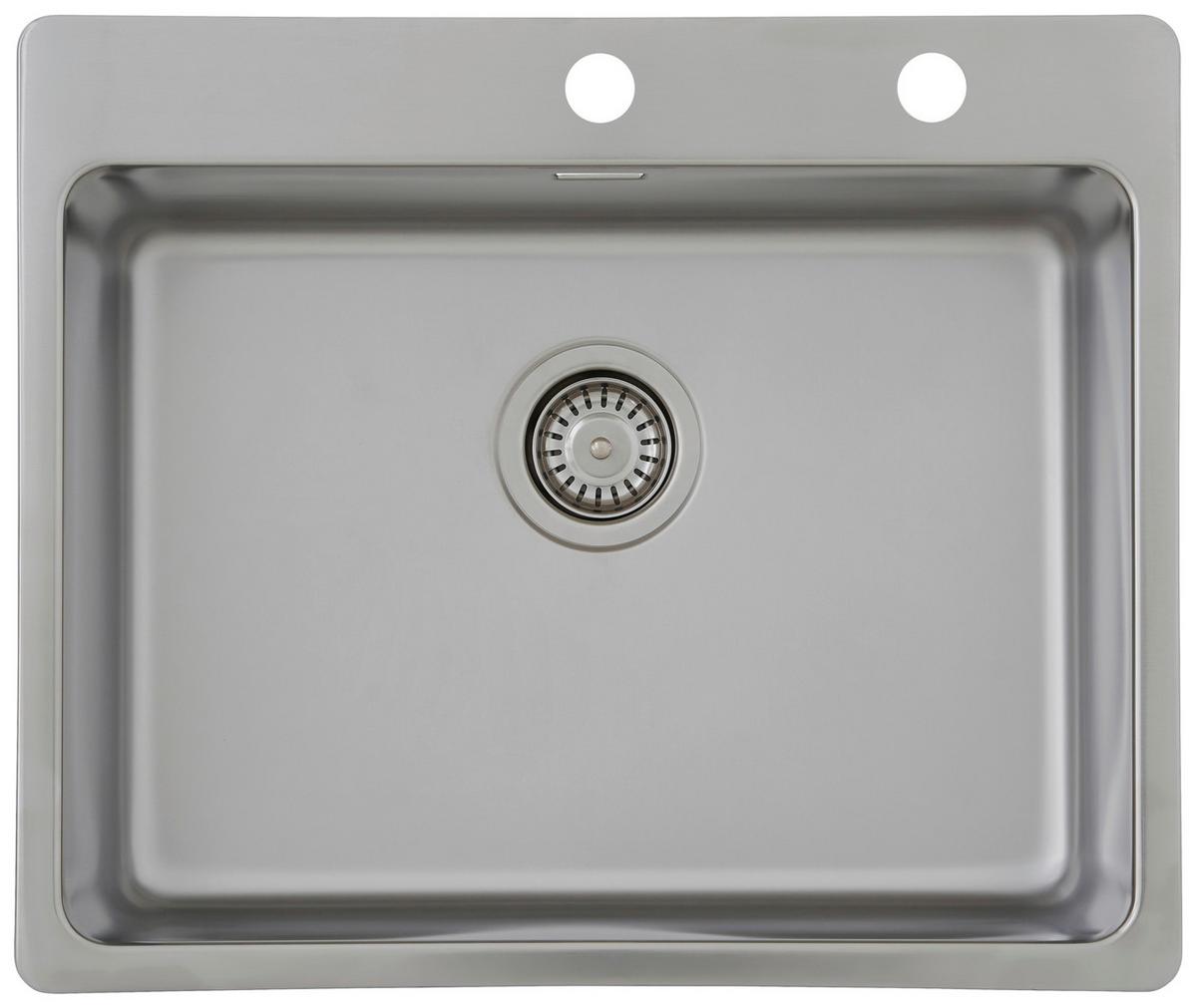 Einzelbecken Chicago ca. 60x23x50 cm Edelstahl - Edelstahlfarben, Trend, Metall (60/22,8/50cm) - Respekta