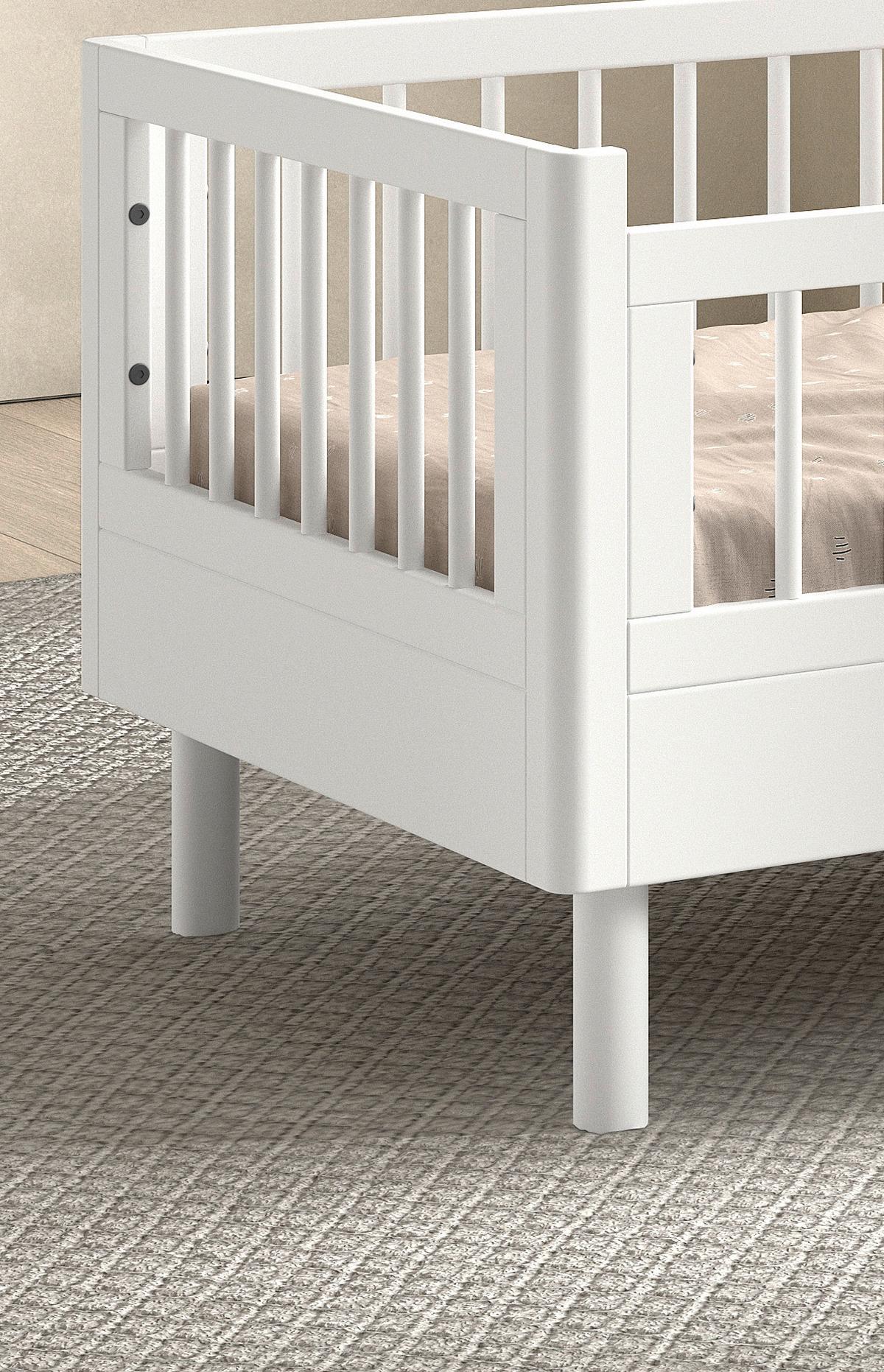 Bett FORREST Weiß ca.70x140cm Echtholz Buche - Weiß, MODERN, Holz (70/140cm) - Vipack