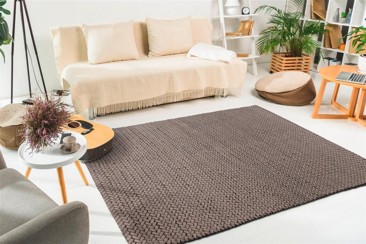 FLACHWEBETEPPICH ROBBIE 125 BRAUN - Braun, Konventionell, Textil (80/150cm) - Kayoom