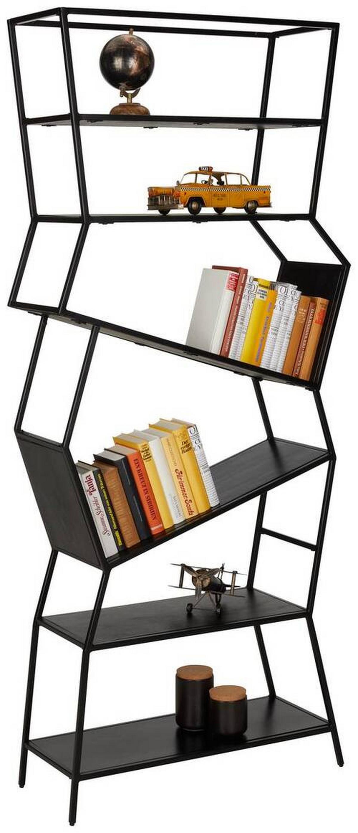 Álló Polc 6 Polclappal Modica - fekete, Modern, fa/fém (80/190/30cm) - Mömax