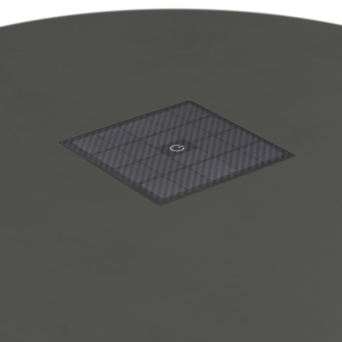 Gartenbeistelltisch Ruffy Schwarz Solar - Schwarz, MODERN, Kunststoff/Metall (55/48/55cm) - Bessagi Garden