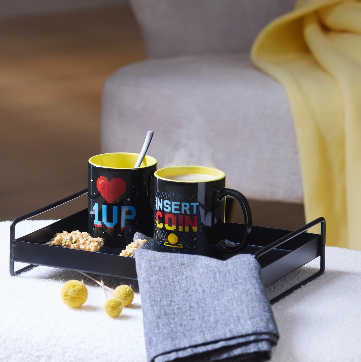 Kaffeebecherset Nerdy diverse Sprüche - Multicolor/Schwarz, MODERN, Keramik (8/9.5/12cm)