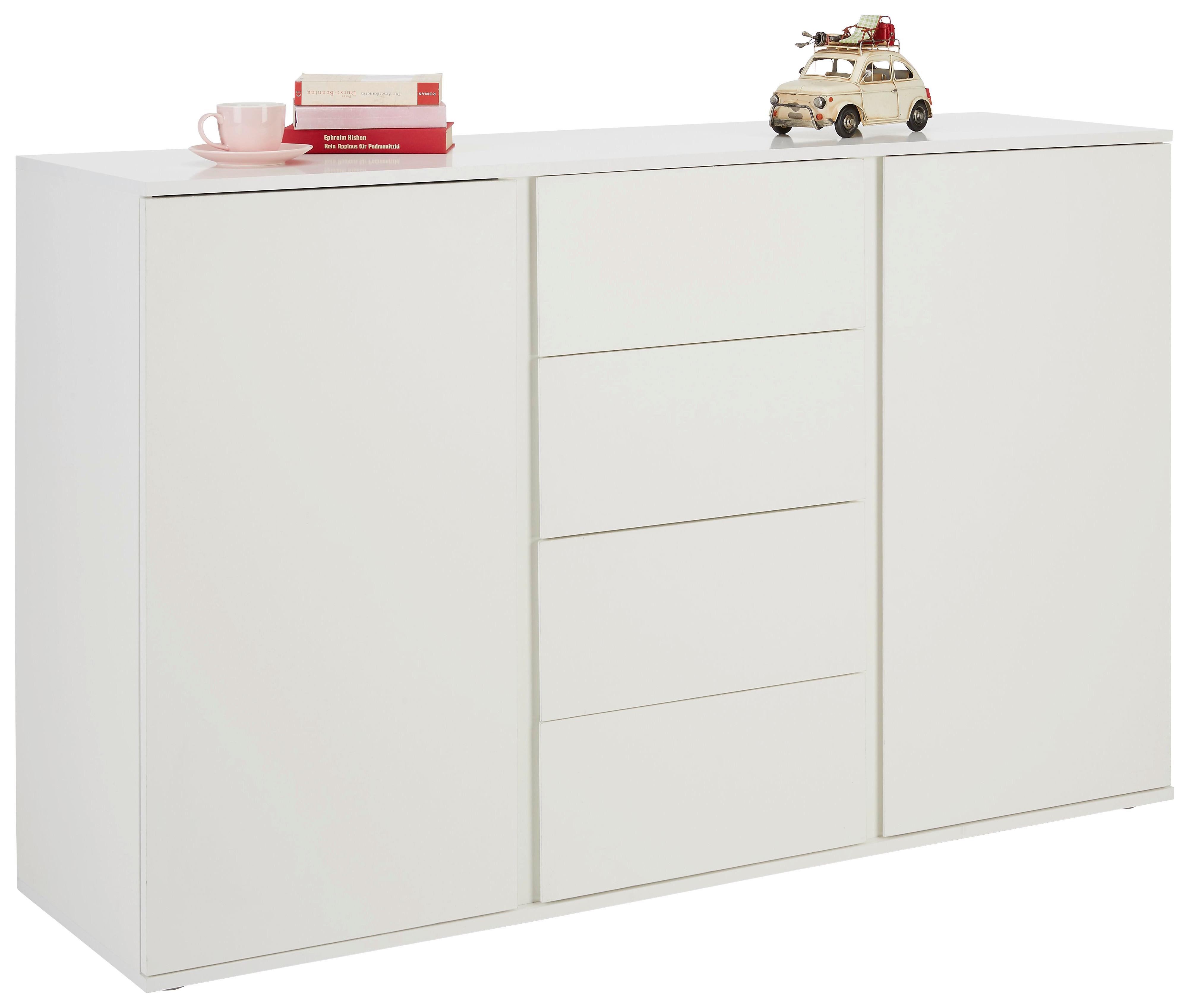 Sideboard in Weiss - Weiss/Grau, Modern, Holzwerkstoff/Kunststoff (150/95/43cm) - Modern Living