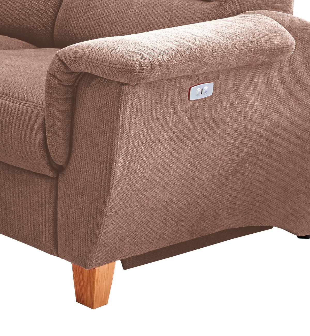 Ecksofa Parole Hellbraun Struktur - Hellbraun/Wildeiche, KONVENTIONELL, Holz/Textil (238/241cm) - Livetastic