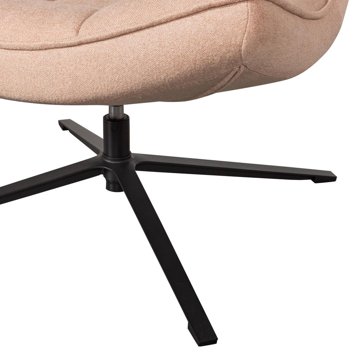 Sessel Maudi Naturfarben B: 74 cm - Schwarz/Naturfarben, Design, Textil/Metall (74/84/86cm) - Livetastic
