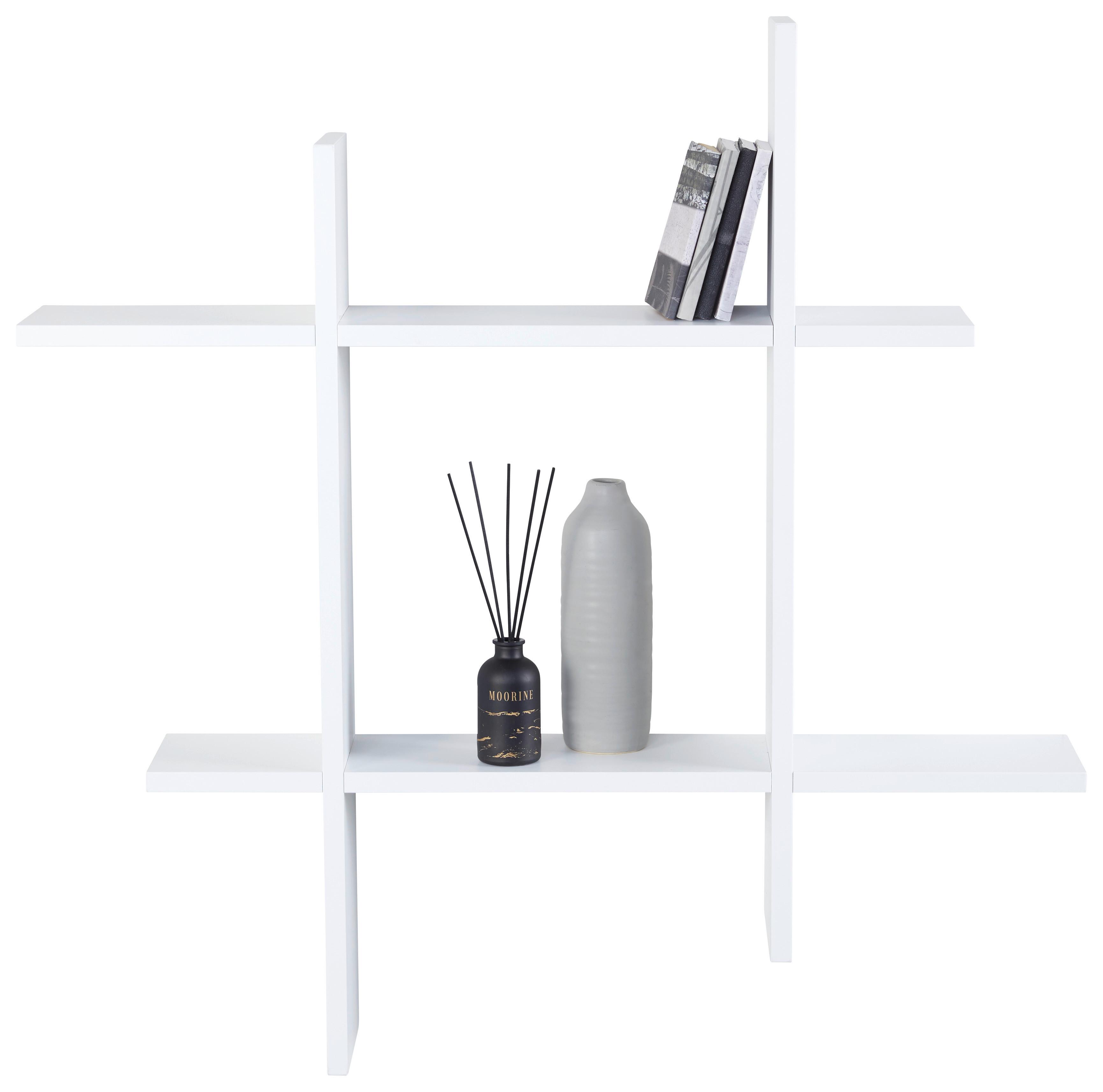 Wandregal in Weiß - Weiß, MODERN, Holzwerkstoff (80/80/15cm) - Mömax