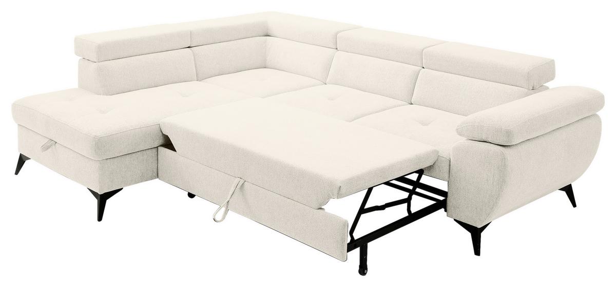 Kutna Garnitura Floris - bež/crna, Moderno, tekstil/metal (200/75-90/256cm) - Modern Living