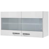 Kuhinjska Zgornja Omarica Alba, Bela, Steklo, Š. 100 Cm - barve nerjavečega jekla/bela, Moderno, kovina/leseni material (100/54,8/32cm) - FlexWell